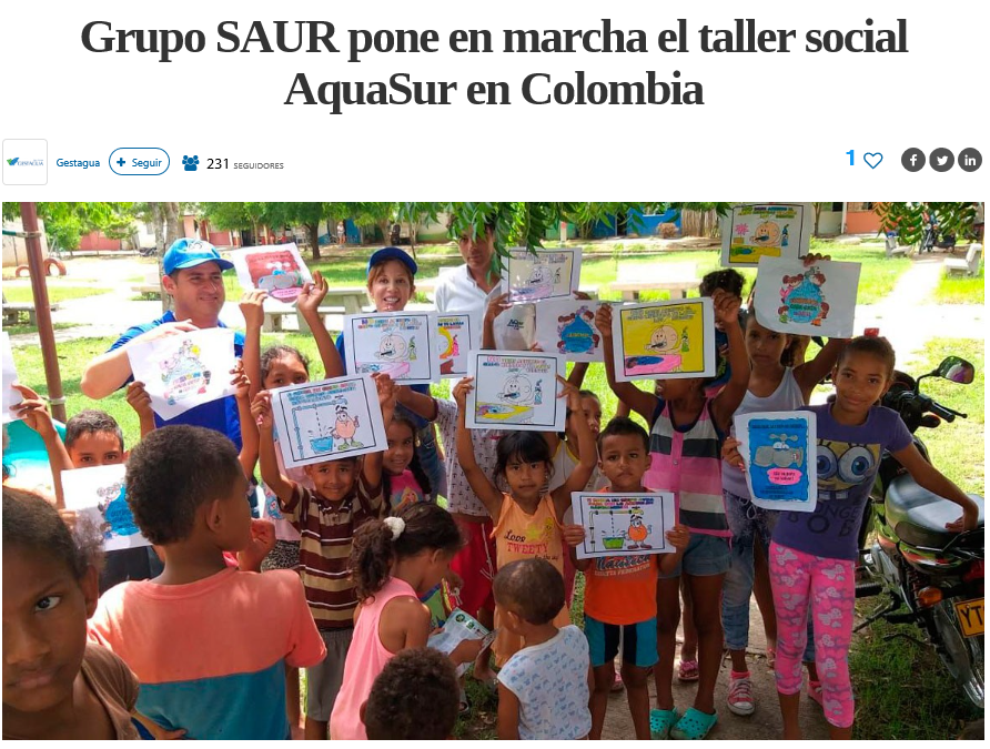 Grupo SAUR pone en marcha el taller social AquaSur en Colombia